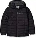 Columbia Powder Lite Boys Hooded Jacket Doudoune À Capuche pour Garçon / Noir, M EU