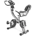 Sportana Exercise Bike Eagle 4 Fitness Trainer 290 lbs Folding Indoor Workout Cycling Bike 10-Level Adjustable Magnetic Resistance Upright & Recumbent Pulse Sensor App Compatible for Home Use