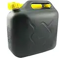 OrionMart Jerry Can Plastic Black Petrol Can with Spout | Assorted Capacity Fuel/Diesel Can and Funnel for Storing Transfer and Emergencies - Backup Container to Carry Anywhere (5L)