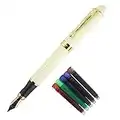 Gullor moyen plume fine lisse stylo plume 450 originale pochette stylo et cartouche d'encre - blanche