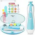 Baby Nail Trimmer, FANSIDI Electric Baby Nail File Clipper with 10 Grinding Heads 8 Sandpapers, Trim Polish Grooming Kit for Newborn Infant Toddler or Moms Toenails Fingernails Care - LED Light (Blue)