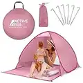 Active Era Pop Up Strandmuschel mit UV Schutz, UPF 50+ Strandzelt, Windschutz Strand, Zelt für 2-3 Personen inkl. Tragetasche und Heringe - Pink