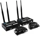 Hdmi wireless Extender 2.4G/5G Transmission System Transmitter Receiver video sender WIFI 200m（ 656ft ） Sender Kit with IR Pass Through 1080P@60Hz Full HD full House Coverage Plug and Play