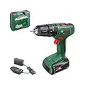 Bosch Home and Garden Perceuse-Visseuse à Percussion sans fil EasyImpact 18V-40 (1 Batterie 2,0 Ah, Système 18 V, dans Coffret de Transport)