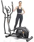 YOSUDA Compact Elliptical Machine - Elliptical Machine for Home Use with Hyper-Quiet Magnetic Drive System, 16 Levels Adjustable Resistance, with LCD Monitor & Ipad Mount