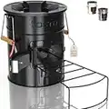 OSTOVE PRO Raketenofen - Das PRO Model mit 2 Kammern für Holz oder Kohle/Biomasse - Ideal für Camping und Kochen im Freien (ALL-BLACK)