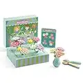 DJECO- Imitación La Floristería de Rose & Florian Kits de prensado de Flores para niños, Multicolor (35501)