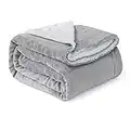 Good Nite Blanket Flannel Sherpa Fleece Blankets Soft Fluffy Sofa Throw Reversible Microfiber Blanket for Bed Couch and Travel 150×200cm (Grey, Double)