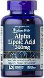 Puritan's Pride Alpha Lipoic Acid Softgel 300mg, Supports Antioxidant Health, 120 ct