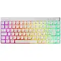 Mars Gaming MKCLOUD, Teclado Mecánico Inalámbrico RGB Blanco, Ultra-compacto 75%, Switch Outemu SQ PRO Azul, Idioma Español+US