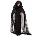 LATH.PIN [Sorcière Anime Costume Halloween Deguisement] Sorcière Robe Noir Anime Costume Fantaisie Deguisement Costume pour Noël Halloween Party (Noir, XL)