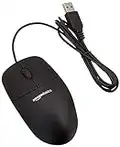 Amazon Basics 3-Button USB Wired Computer Mouse (Black), 1-Pack