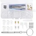 Spectacle Repair Kit, 25 Pairs Glasses Nose Pads Silicone Screw-in Nose Pads Glasses Repair Kit with Tweezer Screws Cleaning Cloth Ear Hooks for Most Eyeglasses