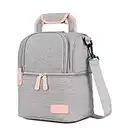 Meichoon zaino con tiralatte termico e borsa termica per biberon, borsa termica portatile, borsa per il pranzo, grande capacità, congelatore, per lavoro, mamma, donna, XC01grigio