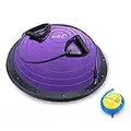 NICE C Balance Ball Balance Trainer, Half Ball with Resistant Band, Strength Exercise Fitness Yoga with Bonus Foot Pump (Purple)