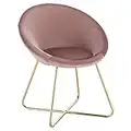 WOLTU Poltrona in Velluto Moderna Sedia Con Schienale Braccioli per Cucina Soggiorno, Rosa BH217rs-1