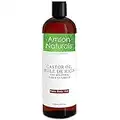 Castor Oil 16 oz /473ml (Large Bottle) by Amson Naturals -100% Pure & Natural Castor oil for Hair, Eyelashes, Eyebrow, Beard, Skin, Cold Pressed carrier oil for essential oils. huile de ricin pour cheveux.