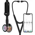 3M Littmann CORE Stéthoscope numérique, 8572 tubulure noire, Édition Rainbow brillant, base et lyre noire, 69 cm