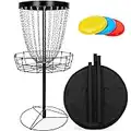 Yaheetech Disc Golf Basket Portable Disc Golf Target Pro Frisbee Golf Basket Set with Heavy Duty 24 Chains & Carry Bag & 3 Discs Black