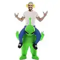 JUEJIAZKIY Green Alien Carrying Halloween Human Costume Disfraz humano verde con disfraz humano inflable divertido para cosplay inflable disfraz adulto para fiesta (120-150 cm)