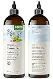 Sky Organics Organic Castor Oil for Hair, Lashes & Brows 100% Pure & Cold-Pressed USDA Certified Organic to Strengthen, Moisturize & Condition, 16 fl. Oz