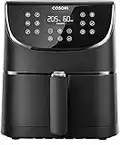 COSORI 5.5L Friggitrice ad Aria WiFi, Friggitrice Senza Olio, Air Fryer con 11 Programmi, Funzione Keep Warm, LED Touch Screen, Tempo Temperatura Regolabili, 1700W, Nero