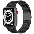 MONTOS Edelstahl-Armband für die Apple-Watch SE/8/7/6/5/4/3/2/1 (42mm/44mm/45mm, Schwarz)