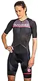 Sundried Femmes Pro trifonction Triathlon One Piece Aero Cycling Skinsuit Tri Suit (Noir, XXL)