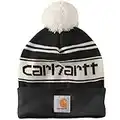 Carhartt Berretto da uomo con pompon e logo, taglia unica, Nero , Taglia unica