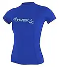 O'Neill Women's Basic Skins UPF 50+ Short Sleeve Rash Guard, Tahitian Blue, M