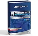 LUNAWHITE Premium Teeth Whitening Strips - 14 Sessions- Safe for Enamel - 28 Non Sensitive Whitening Strips - New Improved Formula - Professional and Safe for Deep Stain Removal