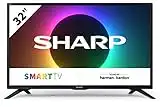 SHARP 32EE6K 32-Inch HD Ready Smart LED TV in Black with Active Motion 200, Freeview Play, HARMAN/KARDON® Sound System, Aquos Net+, Pre-Installed Apps, SD Card Reader, 3x HDMI & 2x USB