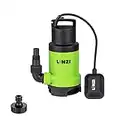 Linzi 400W Portable Submersible Pump for Dirty / Clean Water, Max Flow 7500L/H Sump Pump Float Switch, Great for Garden Pond Pool Hot Tub Flooded Cellars 151632