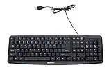 Verbatim Slimline Full Size Wired Keyboard USB Plug-and-Play - Compatible with PC, Laptop - Black