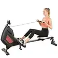 Rowing Machine Folding Magnetic Air Rowing Machines, Indoor Rower Machine for Home Use, 8 Levels Quiet Magnetic & Air Dual Resistance Foldable Rower for Exercise Gyms Training, 250 LBS Max Weight
