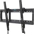 Pipishell Tilt TV Wall Mount Bracket Low Profile for Most 37-75 Inch LED LCD OLED Plasma Flat Curved TVs, Large Tilting Mount Fits 16"-24" Wood Studs Max VESA 600x400mm Holds up to 132lbs, UL-Listed