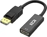 ICZI Adaptateur DisplayPort vers HDMI 4K, DP Câble mâle vers HDMI Femelle, Connecteurs dorés, pour TV 4K, HDTV, Moniteur, Projecteurs, Ordinateurs Portables et Autres [Noir] (4K, Noir)