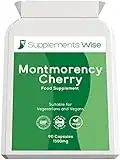 Montmorency Cherry Capsules - 90 x 1500mg Max Strength - Freeze Dried Extract For Joint Pain Relief - Uric Acid Reducer - Sour Tart Cherry Tablets - Montmorency Cherry Juice Alternative for Gout