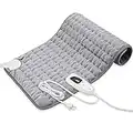 Heating Pad - Electric Heating Pads - Hot Heated Pad for Back Pain Muscle Pain Relieve - Dry & Moist Heat Option - Auto Shut Off Function (Light Gray, 12''×24'')