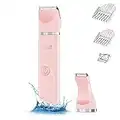 AIBRIT Electric Bikini Trimmer for Women - 2 in 1 Electric Lady Clipper Pubic Hair Groomer Painless Hair Removal Razor Body Shaver , Portable Ladies Shaver with 2 Trimmer Heads , IPX7 Waterproof