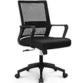 NEO CHAIR Office Chair Ergonomic Desk Chair Mid Back Mesh Computer Chair with Lumbar Support Comfortable Cushion Swivel Adjustable Height Armrest Gaming Chairs for Home Office Desk (Black)