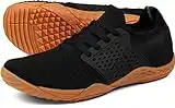 WHITIN Men's Trail Running Shoes Minimalist Barefoot 5 Five Fingers Wide Width Size 8.5 Toe Box Gym Workout Fitness Low Zero Drop Male Road Minimus Hiking FiveFingers Black Gum 41