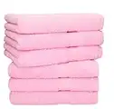 Betz Lot de 6 Serviettes de Toilette Palermo Taille 50x100 cm 100% Coton Plusieurs Couleurs (Rose)