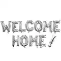 Linbloom 16 Inch Welcome Home Mylar Foil Balloons Banner, Alphabet Sign Anniversary Celebration Party Decorations - Silver