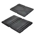 Patty Both Slim Leather Pocket Wallet with Magic Money Clip & Card Holders (Black)