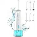 TUREWELL Irrigador oral inalámbrico, 300 ml, impermeable con 3 modos recargable por USB, limpiador de dientes de agua, sin cables para viajes/hogar/oficina