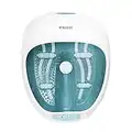 Homedics Foot Spa, Pediluvio Massaggiatore Piedi 4 in 1 con Idromassaggio, Massaggiatore Plantare Vibrante Taglia Max 47, Magnetoterapia, Mantenimento Temperatura fino a 40°C, Bianco e Azzurro