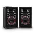 AUNA Pro PW-220-P - due altoparlanti PA, box passivo, potenza 2 x 1500 watt, woofer da 20 cm (8"), andamento di frequenza: da 50 Hz a 20 kHz, griglia di protezione, Maniglie di trasporto, nero