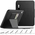 SEYMAC stock iPad 10th Generation Case with [Multi-angles] Adjustable Stand Pencil Holder & Card Slots, Heavy Duty Shockproof iPad 10.9 Inch 2022 Case Auto Sleep/Wake Magnetic Smart Cover, Black