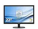 Philips Monitor 223V5LHSB2 Monitor LCD-TFT per PC Desktop 21,5" LED, Full HD, 1920 x 1080, 5 ms, HDMI, VGA, Attacco VESA, Nero